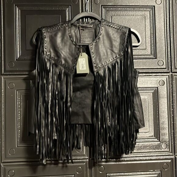 Allsaints Leather tassel vest - Picture 1 of 5